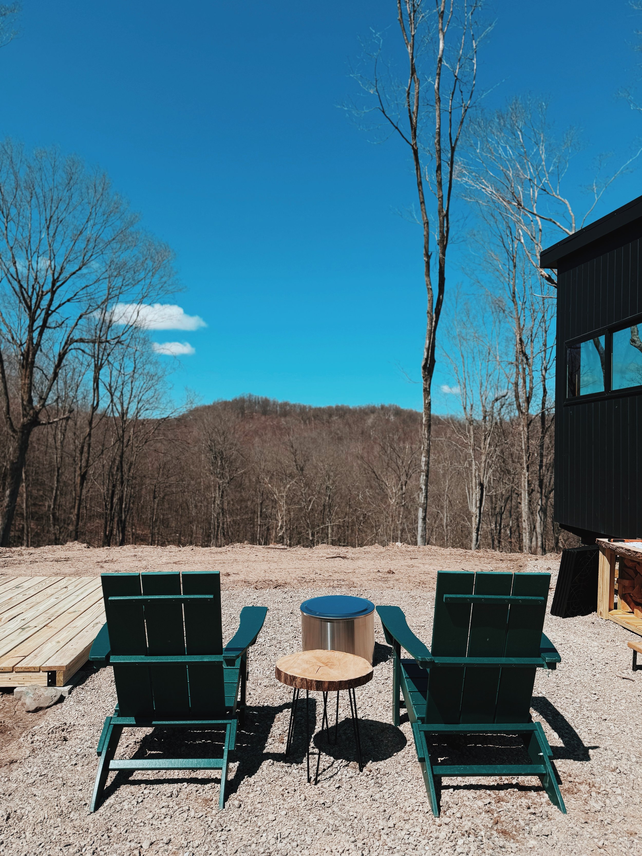 firepit over northern michigan view