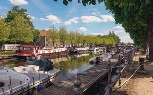 Boat marina in Bruges, Belgium