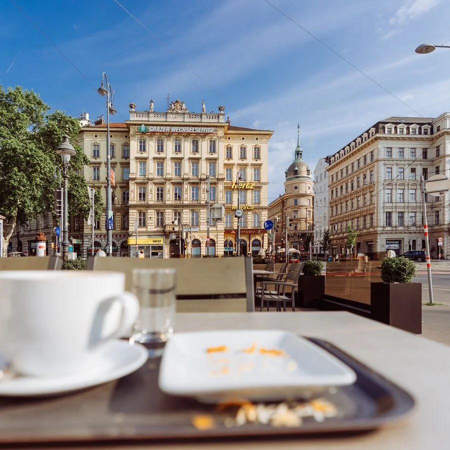 A coffee on a Vienna terrace