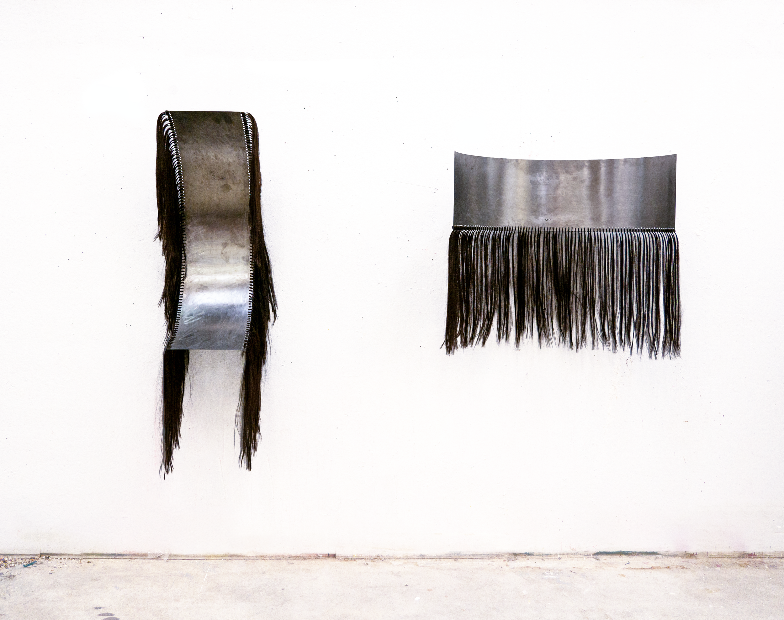 FIGURES #1 and #2 
Steel and synthetic hair.
4 x 1-foot steel sheets