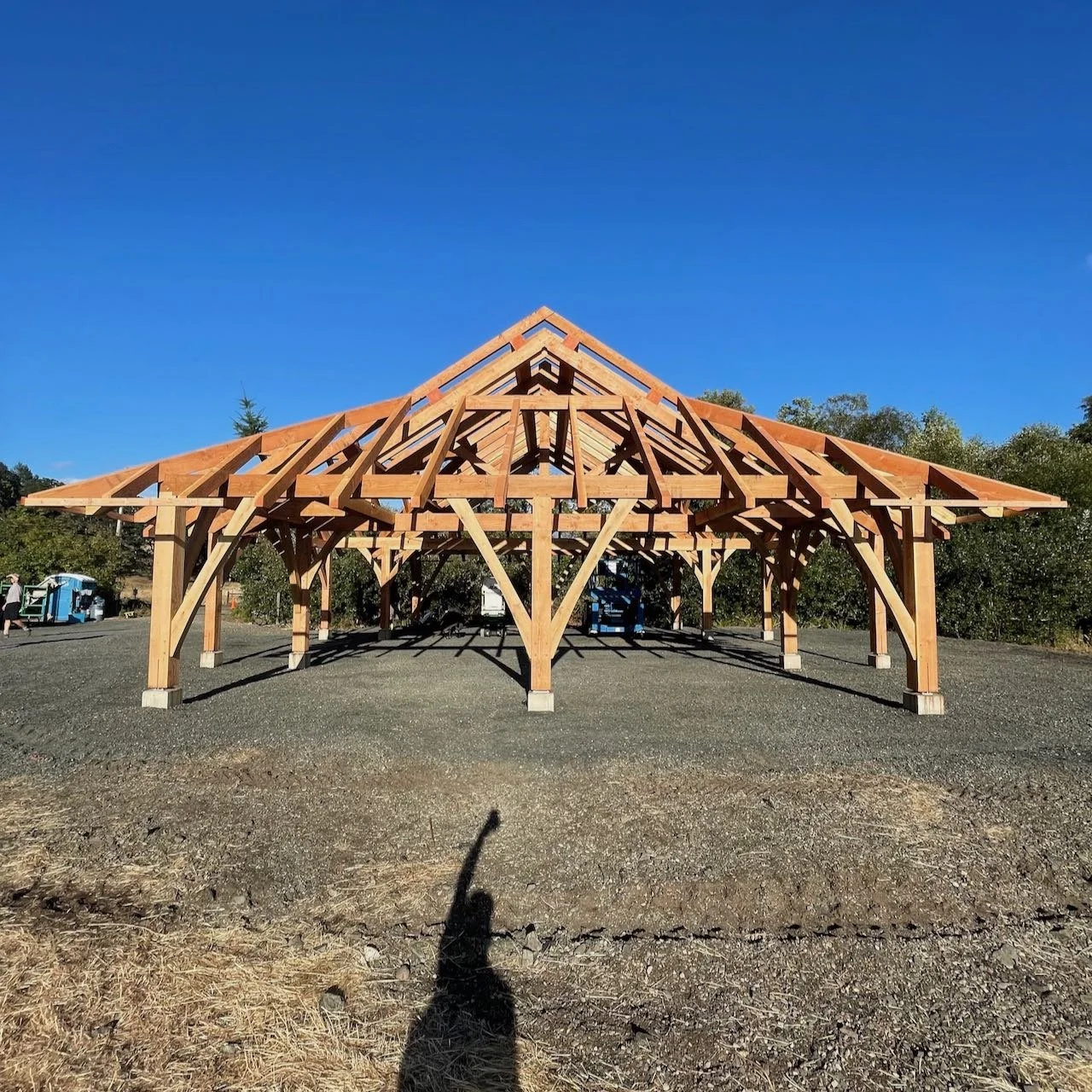 Sunny timber frame pavilion