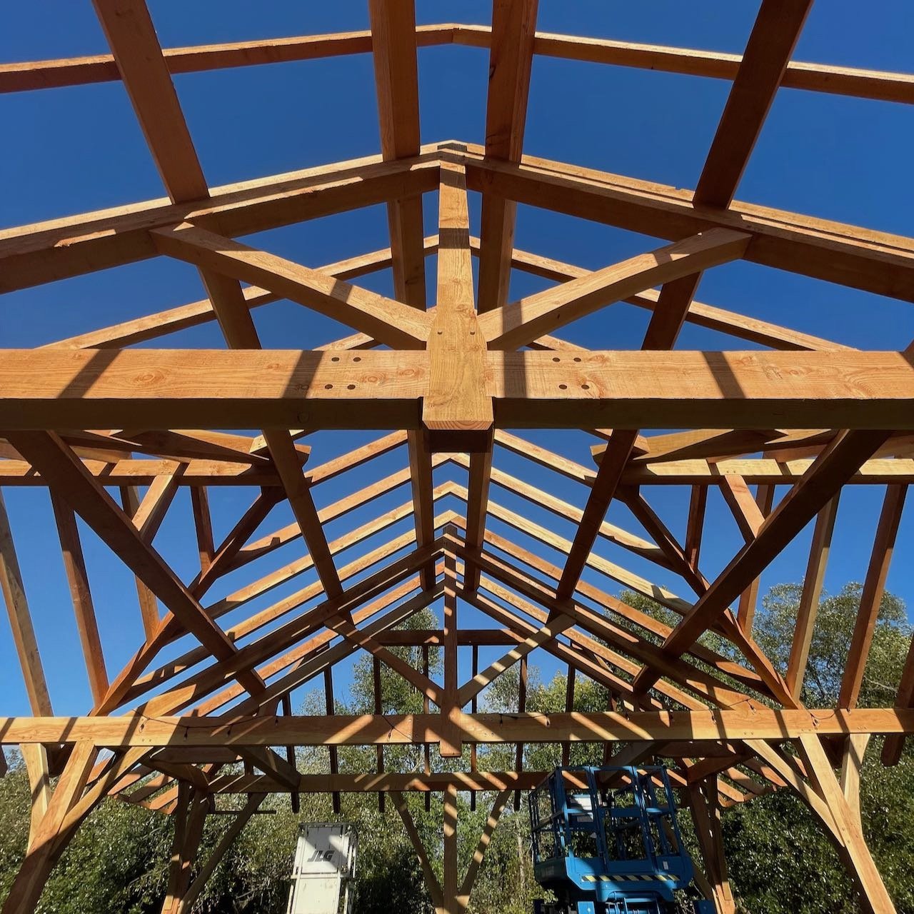 King post truss and valley roof geometry at Greenbelt Land Trust
