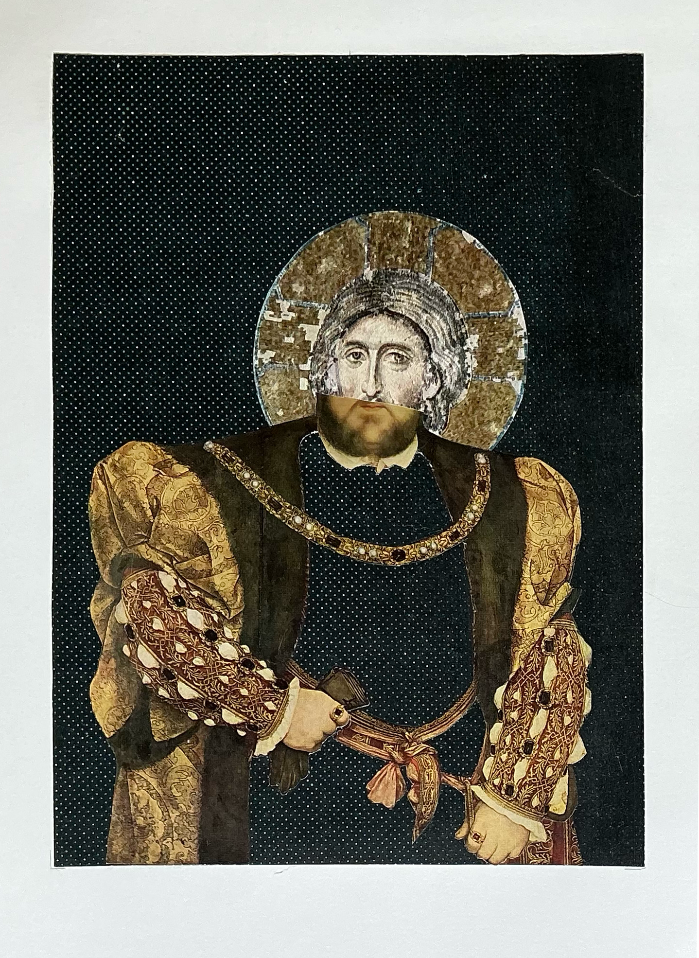 Saint amongst the Princes. Collage. Paper. 1/2026. 17 x 14". 