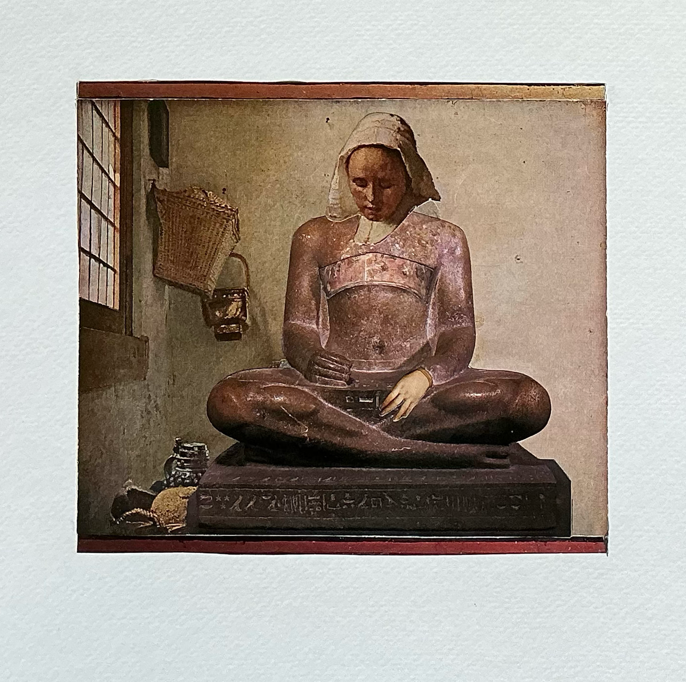 Scribe in a Dutch House. Collage. Paper. 12/2025. 15 x 11". 