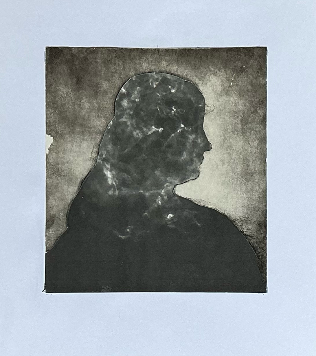 Dissolving. Collage. Paper. 1/2026. 
8 1/2 x 11".
