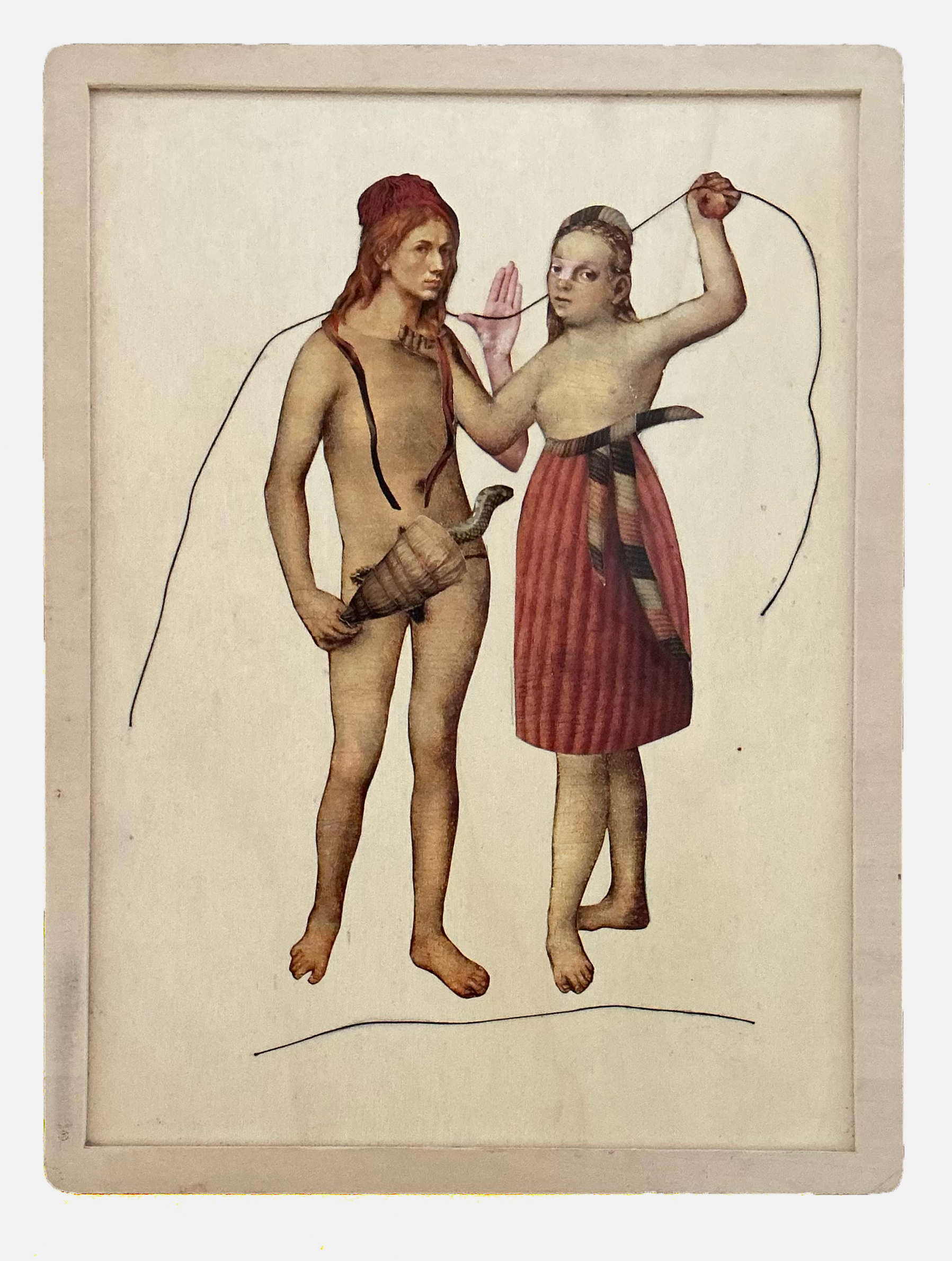 Negotiation. Collage.  Paper and wood. 11/2025. 15 3/4 x 11 3/4".