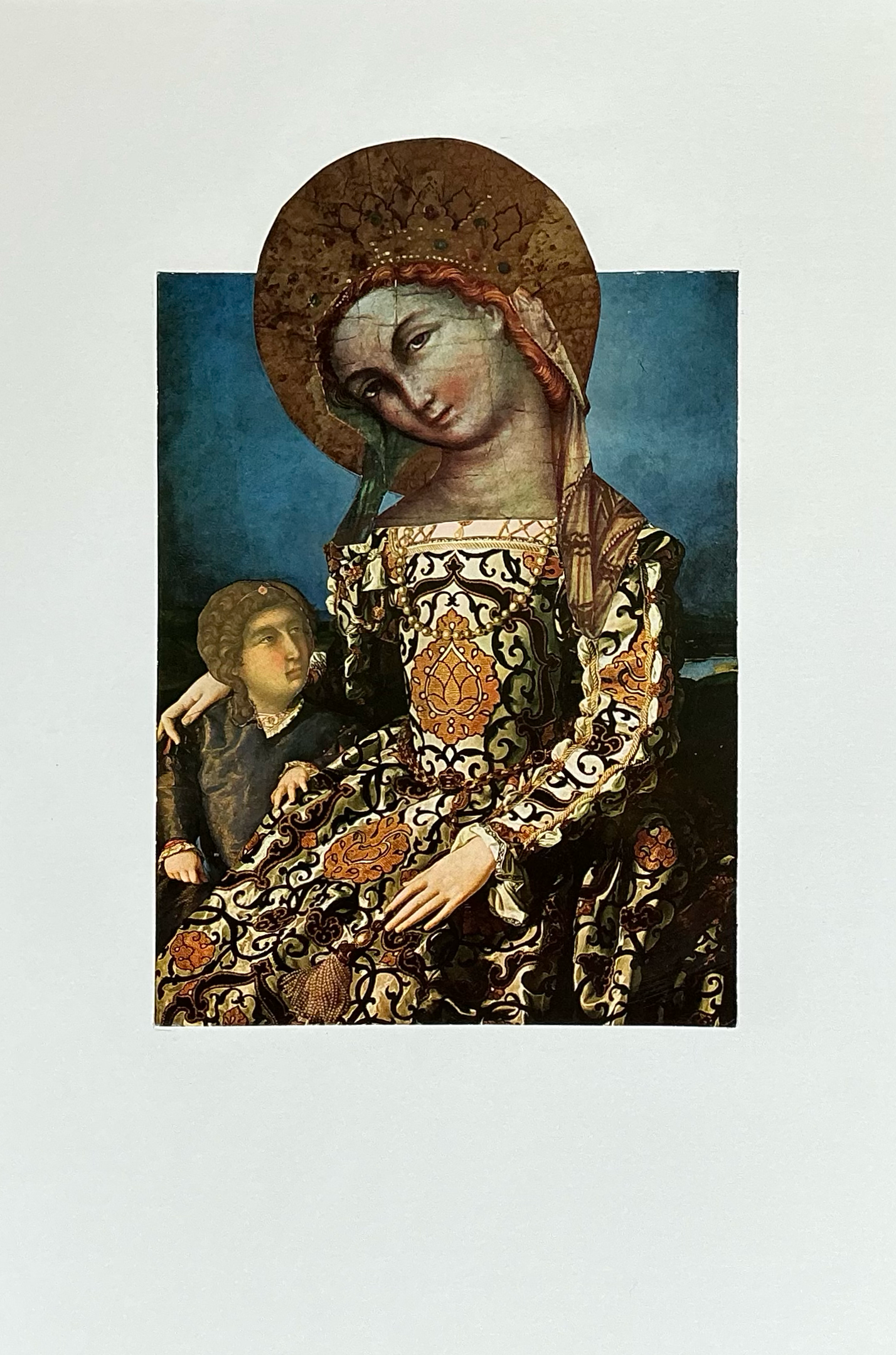 Mother and Son. Collage. Paper. 2/2026. 
17 x 14".