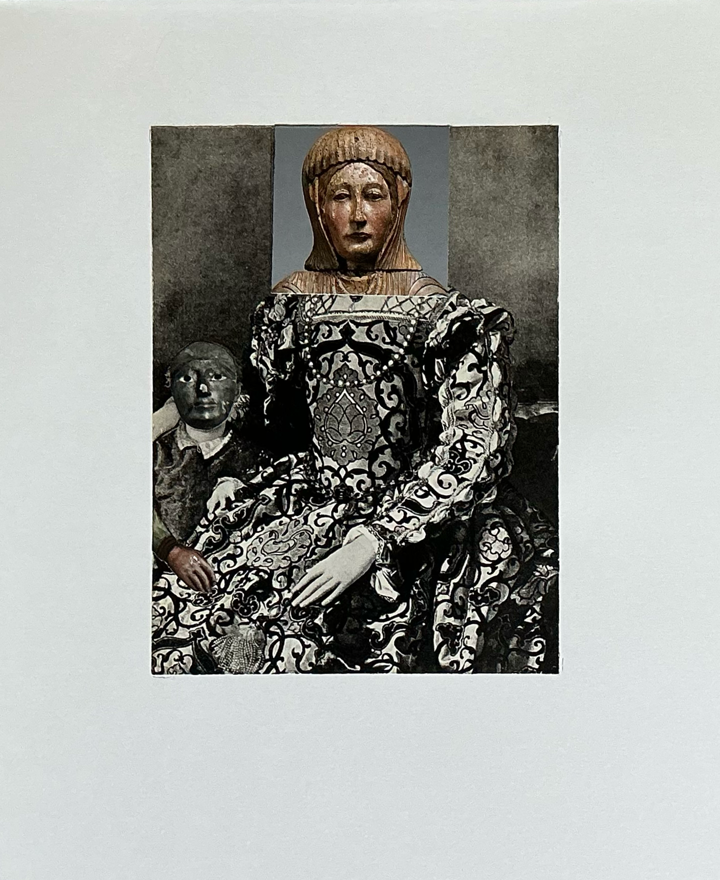 Mother and Son #2. Collage. Paper. 
2/2026. 17 x 14".