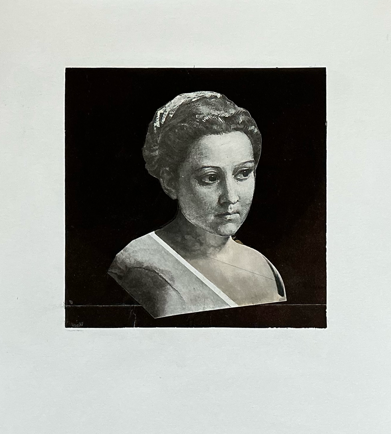 Determined figure.  Collage.  Paper. 12/2025.
17 x 14".