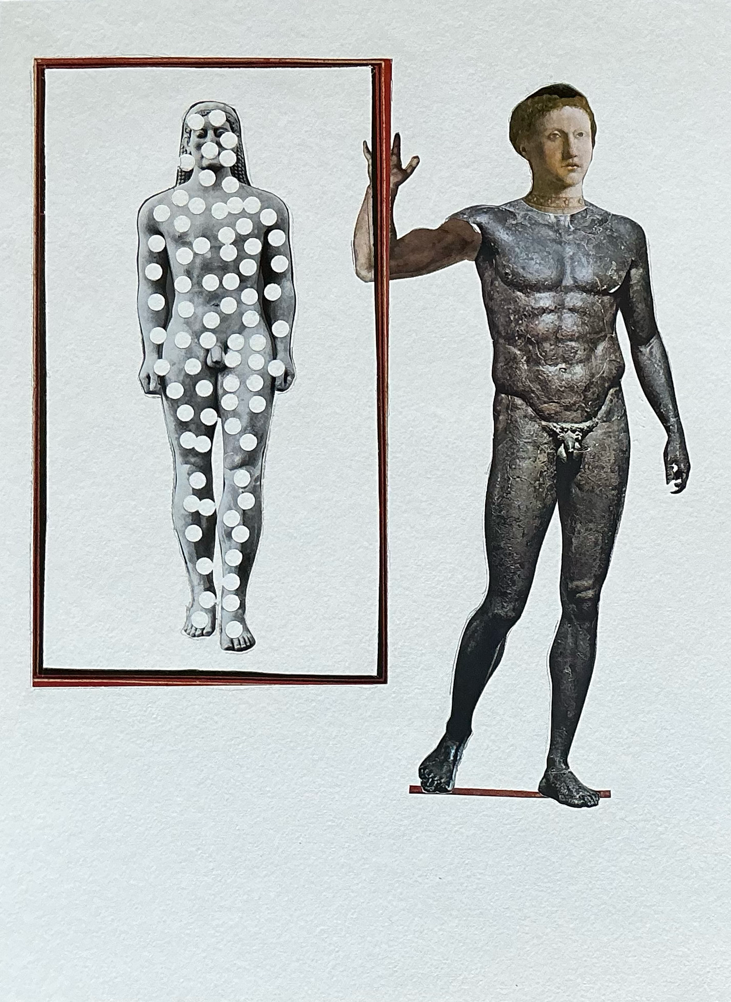 Framing the wane.  Collage. paper. 12/2025.
12 x 11".