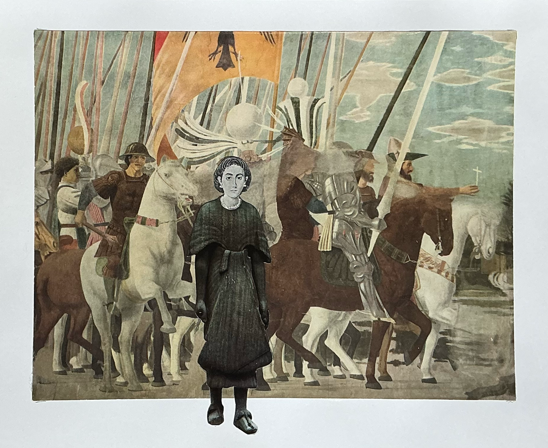 In plain sight. Collage. paper. 12/2025. 11 x 17'