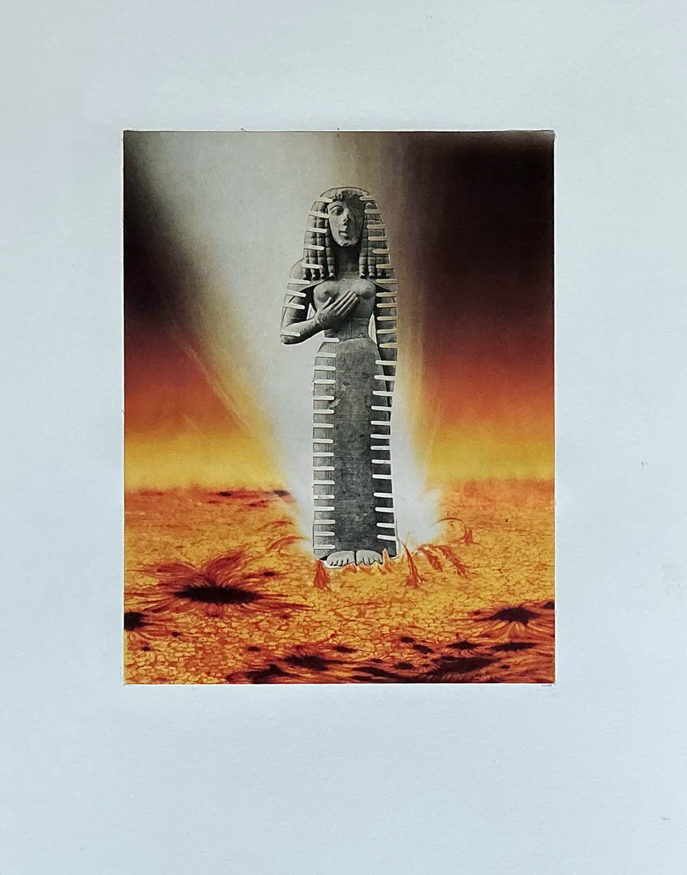 Composting with Heat. Collage. Paper. 3/2026. 
17 x 11".