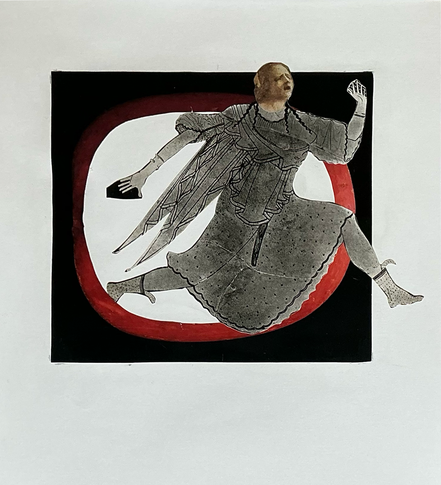 Bursting. Collage.  Paper. 2/2026.
17 x 14".