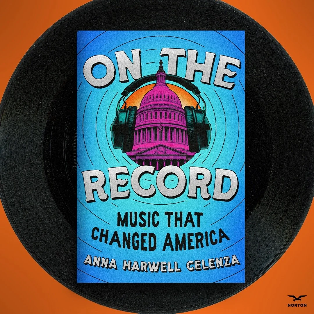 Post announcing the release of On The Record by Anna Harwell Celenza; Platform: Adobe Photoshop