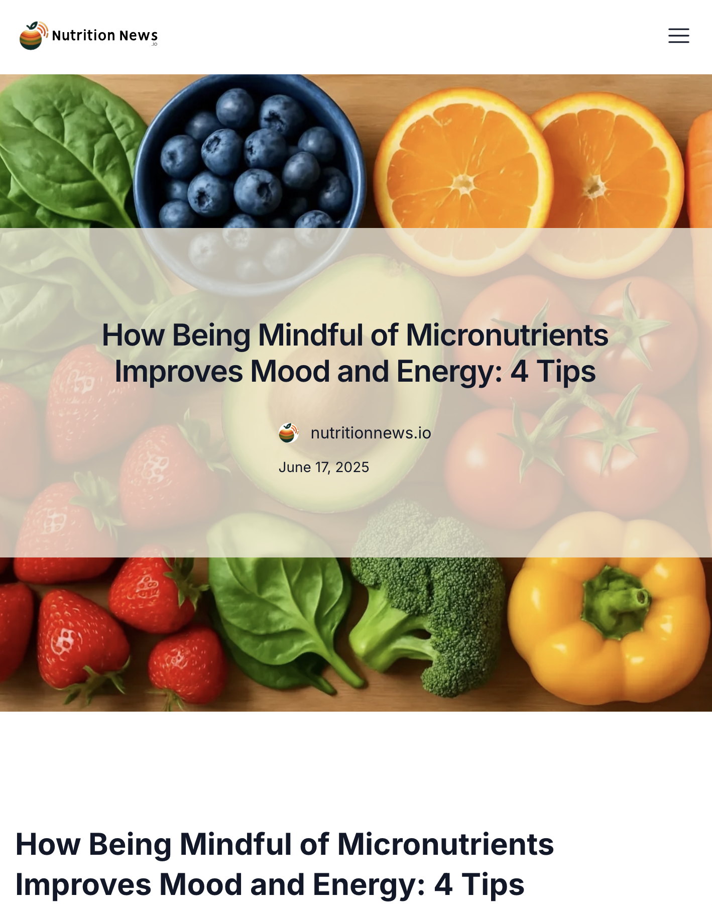 Nutrition News Article featuring Rae Francis