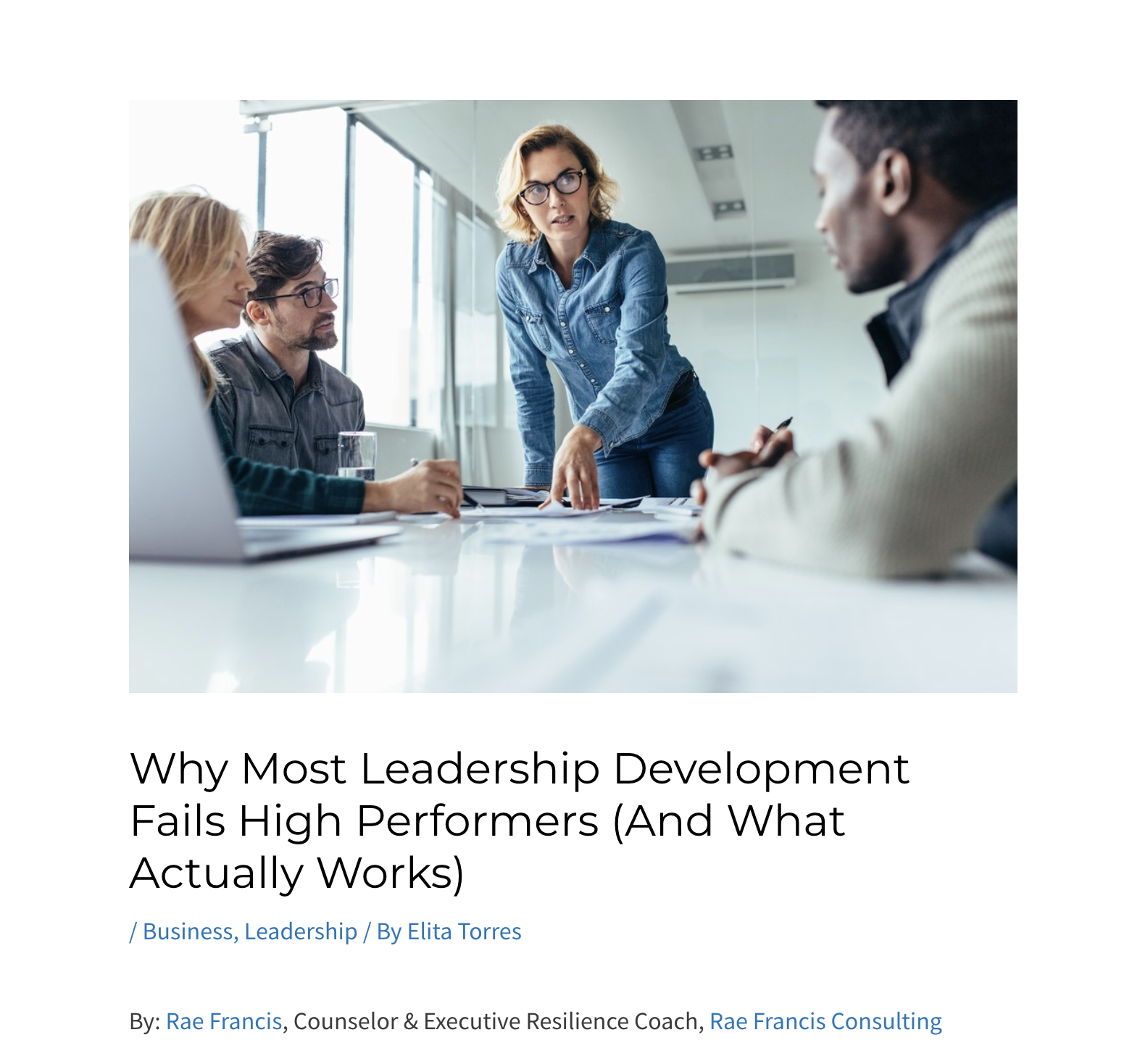 Lead Grow Develop Article by Rae Francis