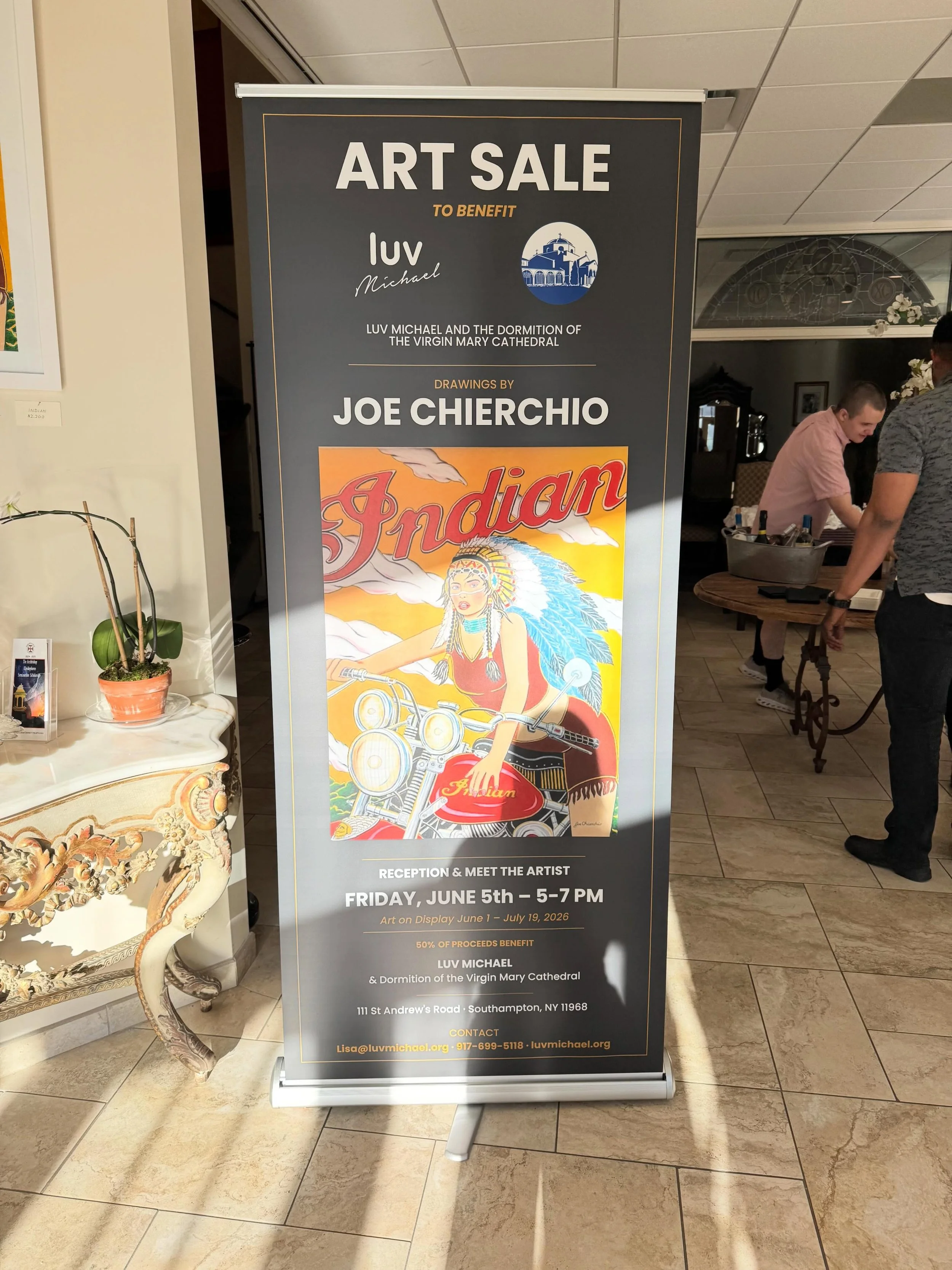 Artist Joe Chierchio&rsquo;s beautiful artwork here for purchase at the church! 50% of all proceeds go to Luv Michael and the Dormition of the Virgin Mary Cathedral.