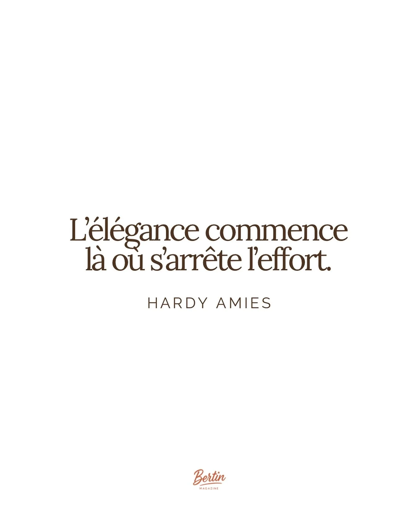 Une phrase qui rappelle que le vrai style se reconna&icirc;t dans la fluidit&eacute; : quand l&rsquo;allure semble naturelle, sans contrainte.✨
 L&rsquo;&eacute;l&eacute;gance n&rsquo;est pas dans la recherche acharn&eacute;e mais dans l&rsquo;attitu