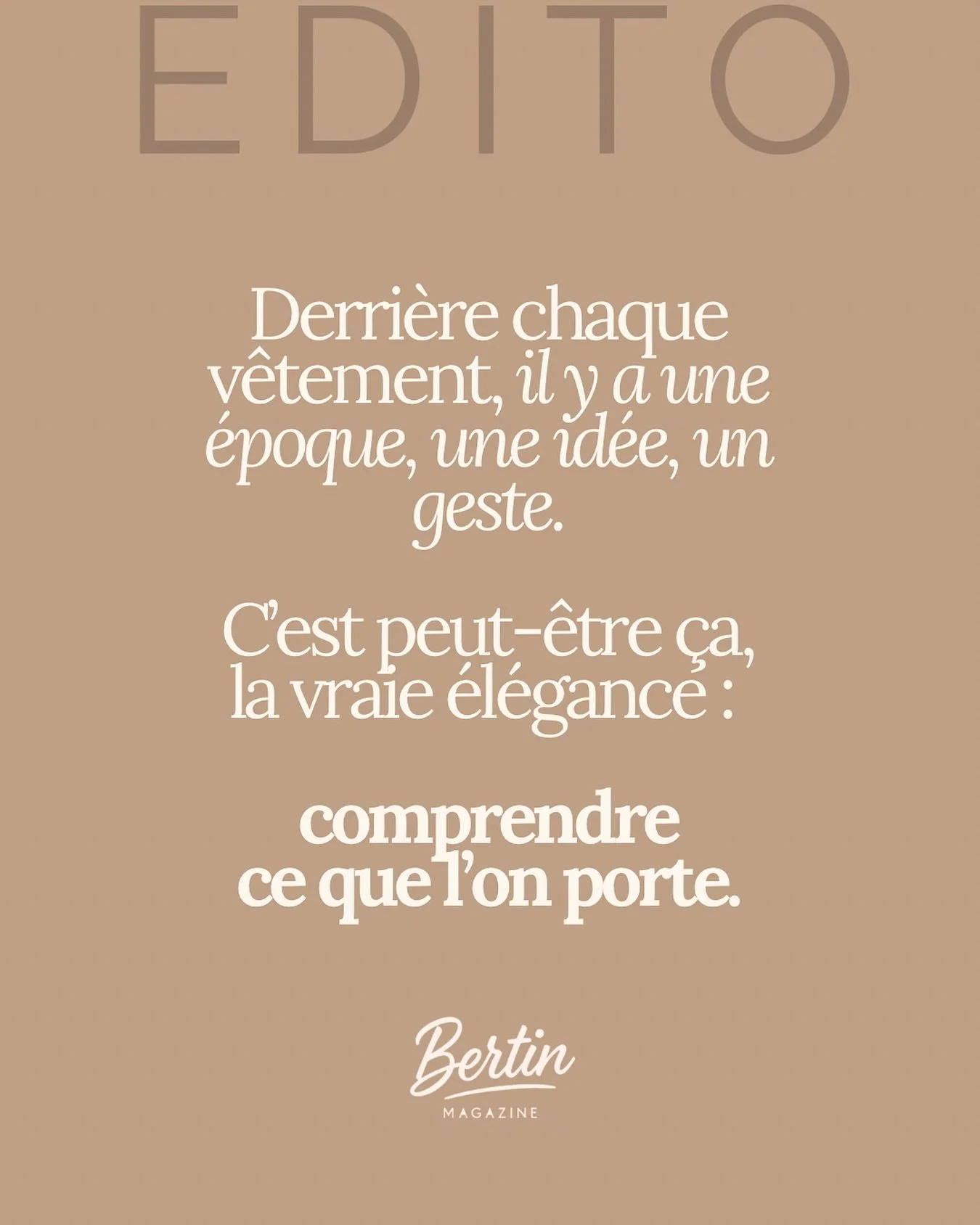 Chaque v&ecirc;tement raconte plus qu&rsquo;une tendance. ✨
 Il porte les traces d&rsquo;une &eacute;poque, d&rsquo;un savoir-faire, d&rsquo;un regard sur le monde.
L&rsquo;&eacute;l&eacute;gance, ce n&rsquo;est pas seulement choisir une belle pi&egr