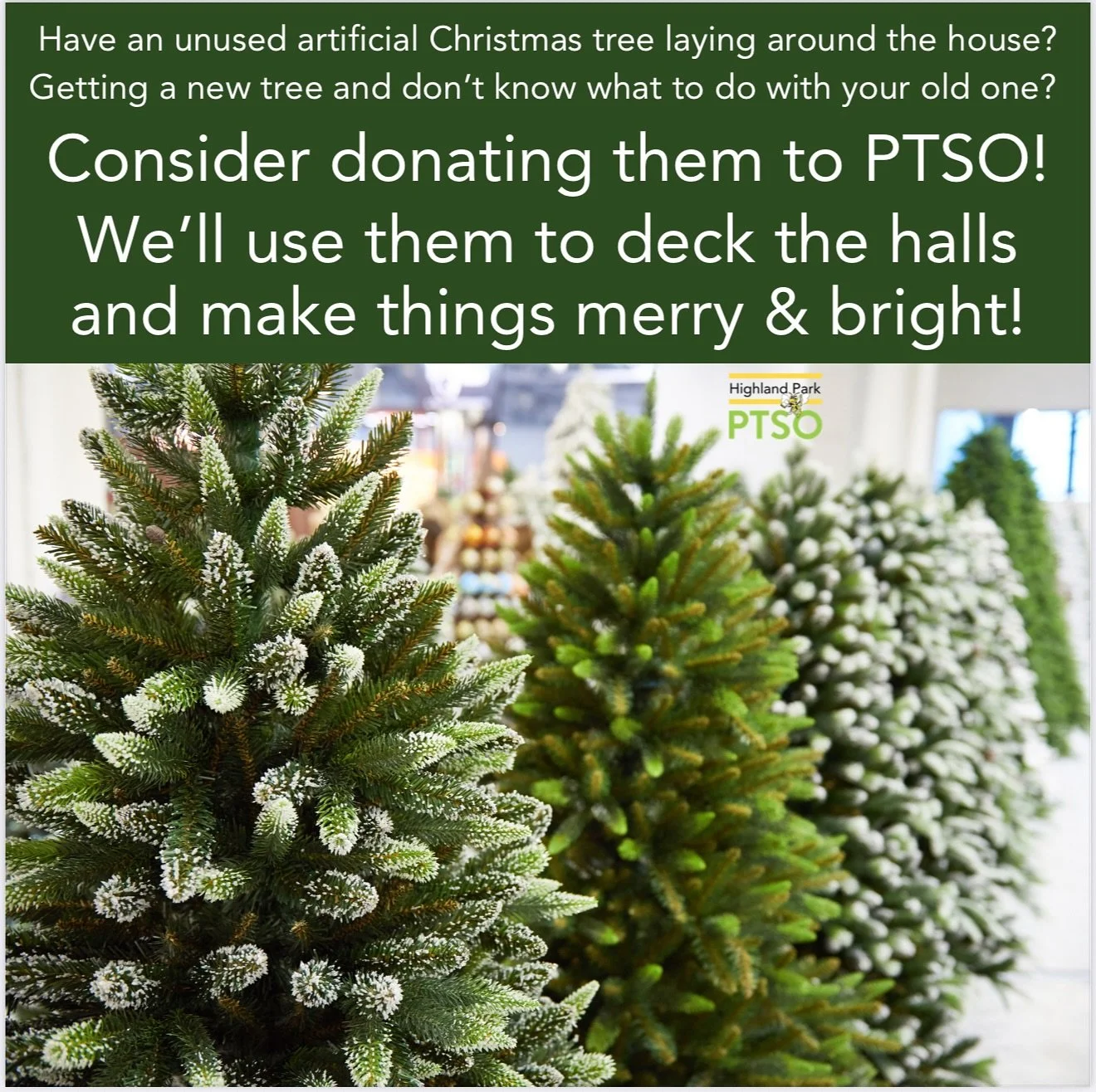 ❤️💚 Anyone getting their Christmas stuff out this weekend? Let us know if you have an extra tree you want to donate to the school! 💚❤️