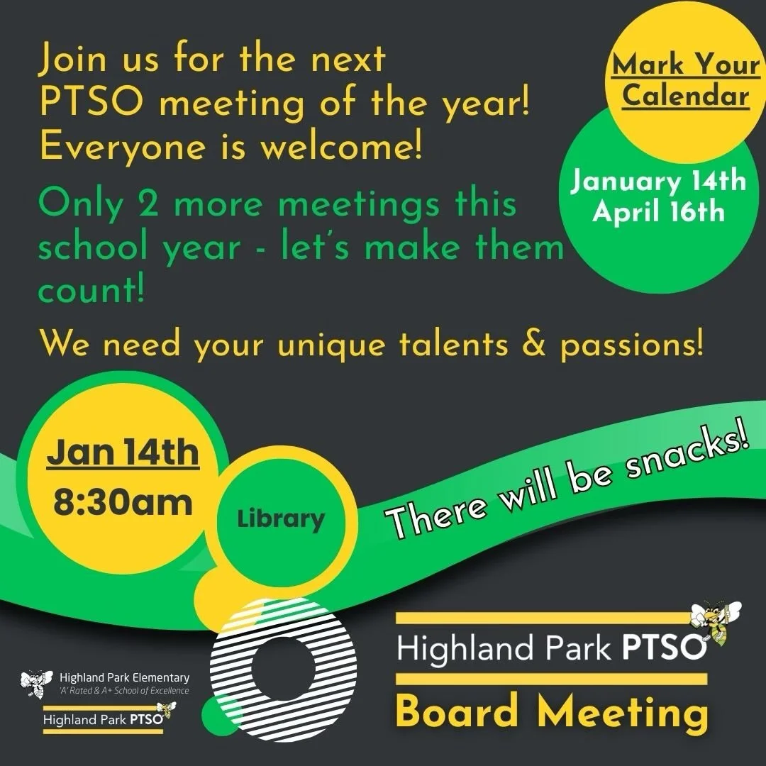 Join us for our next PTSO meeting. Only TWO more meetings before the end of the year! Submit questions, or bring them to the meeting. We&rsquo;ll be discussing all things HPE. Can&rsquo;t wait to see everyone there!