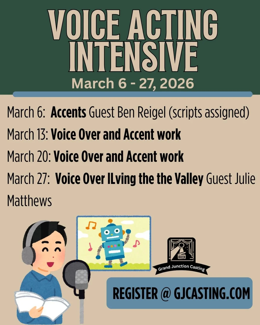 Voice Over: March 27