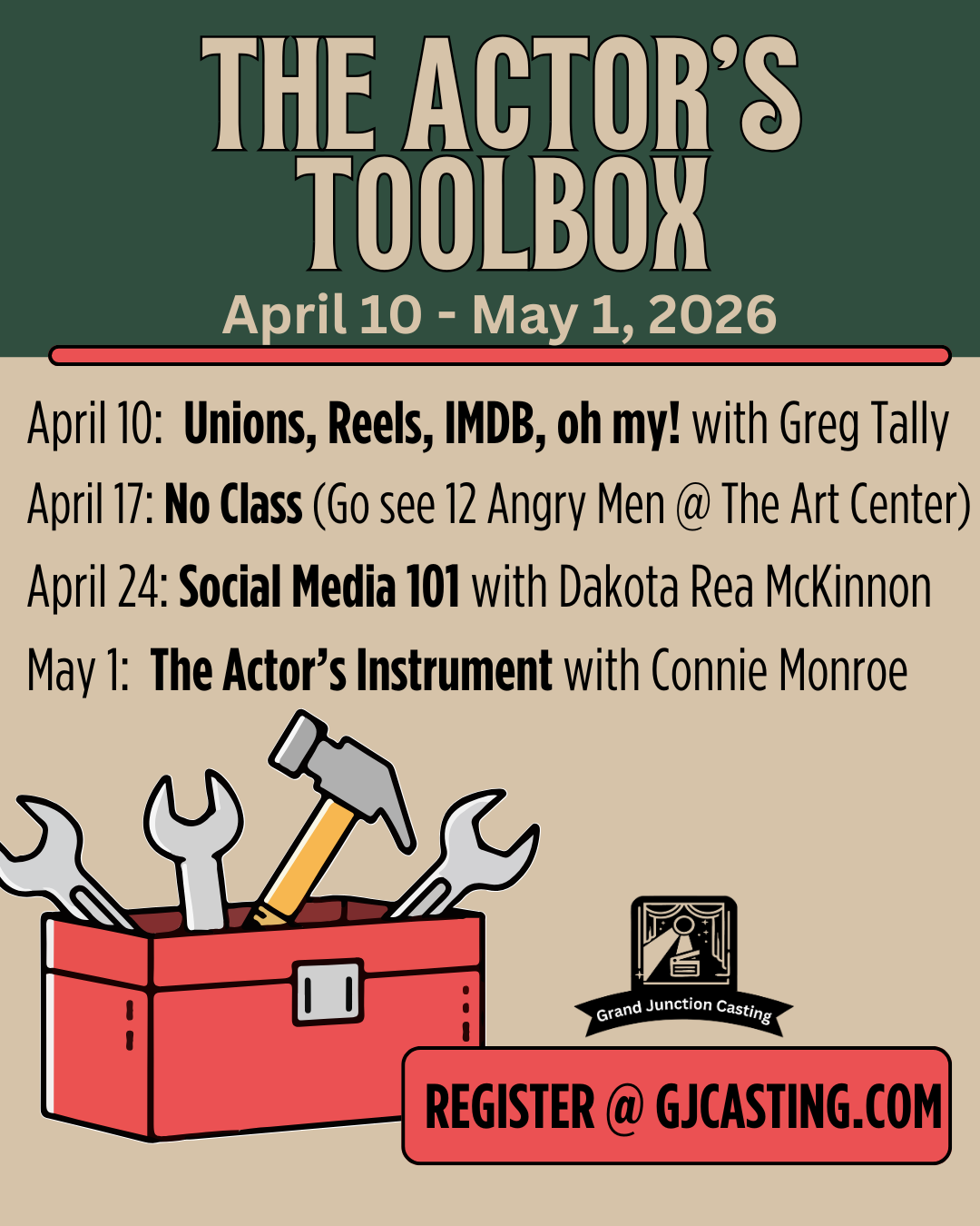 Actor’s Toolbox: April 24