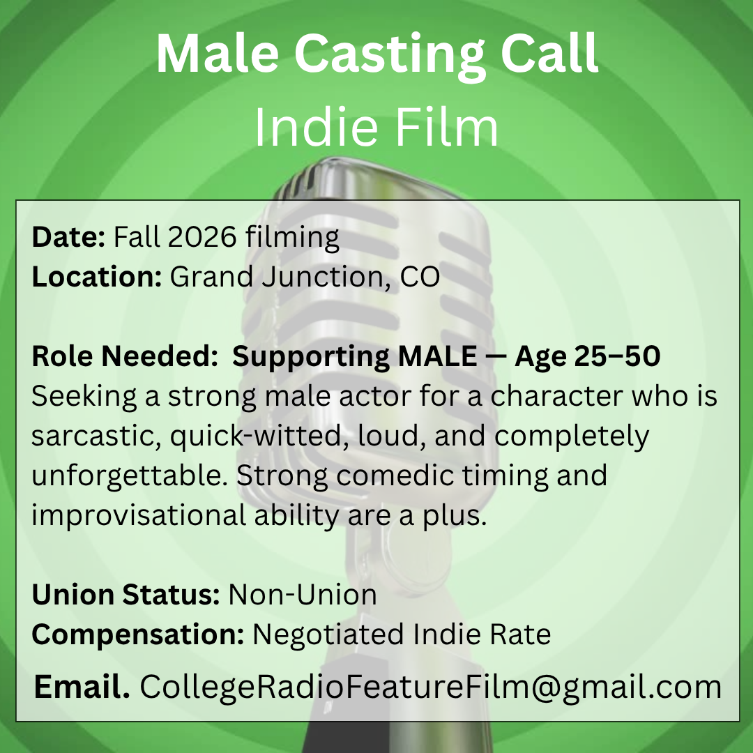 CASTING Call — College Radio: Supporting Male Role 25-50