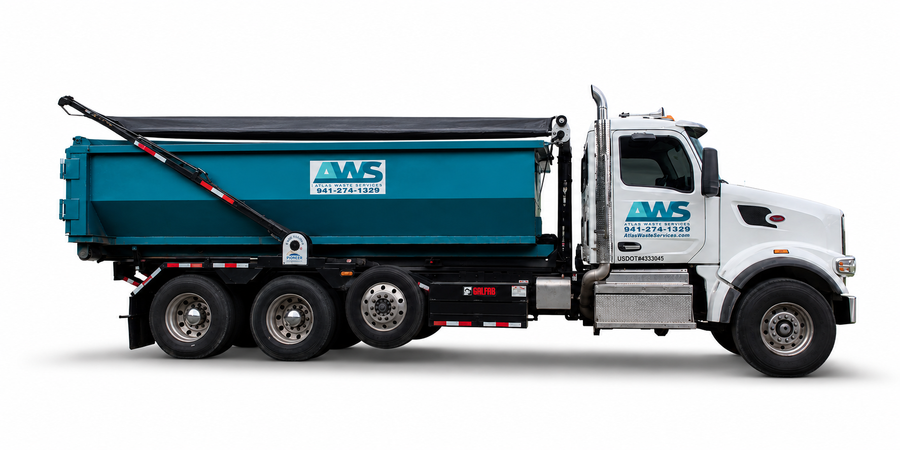 20 yard roll-off dumpster rental Atlas Waste Services Manatee Sarasota Florida