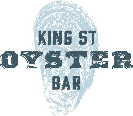 Logo for a bar called 'King St Oyster Bar' featuring an oyster shell design.