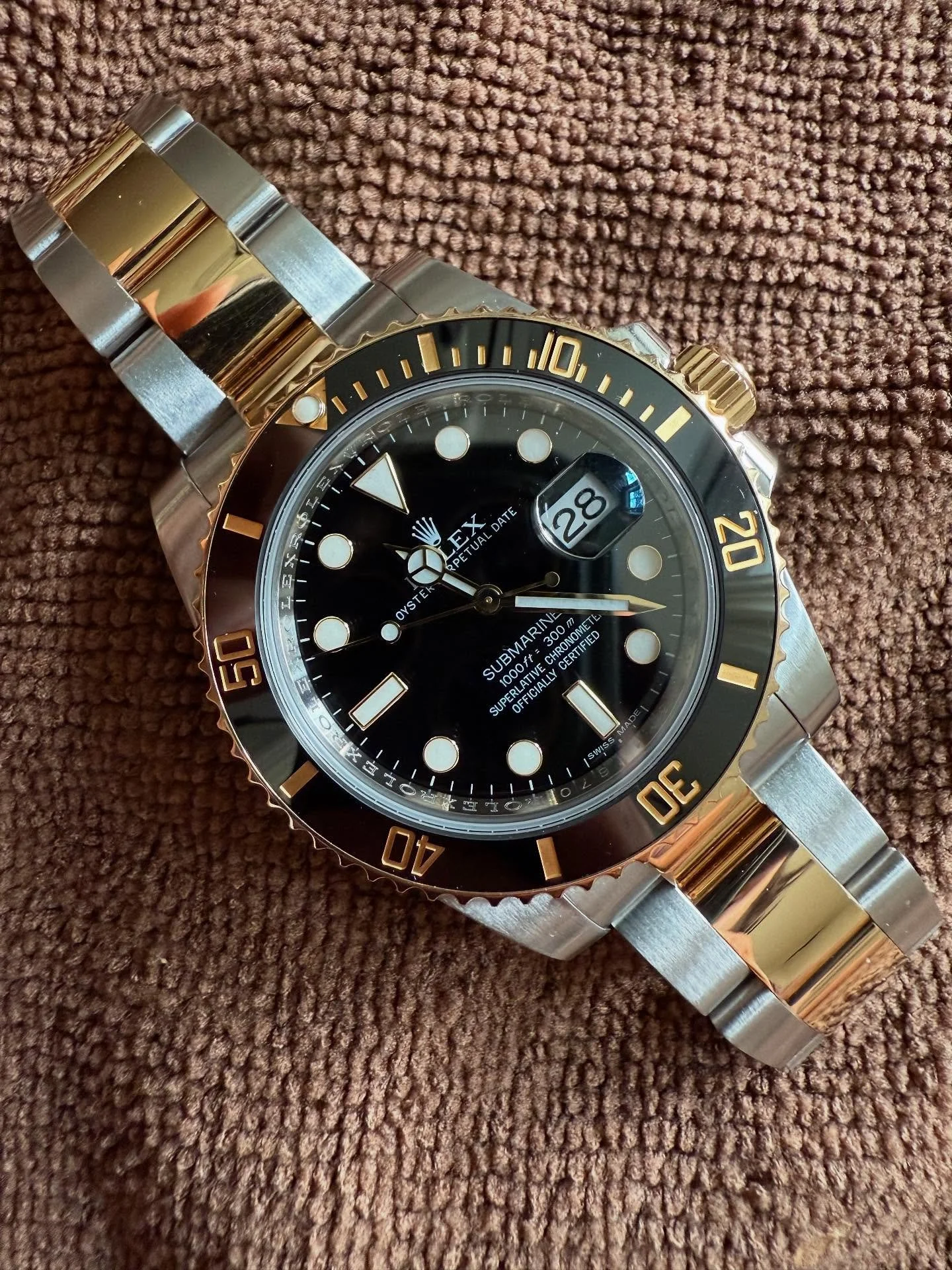 Rolex Submariner 18kt+SS $12,450
Ref: 116613ln
Year: scrambled serial 2013-2019
Includes: Naked watch only
Price: $12,450 shipped
Condition: Mint near perfect
Fits a 7.5&rdquo; wrist

These are almost impossible to find under 13k in this condition- t
