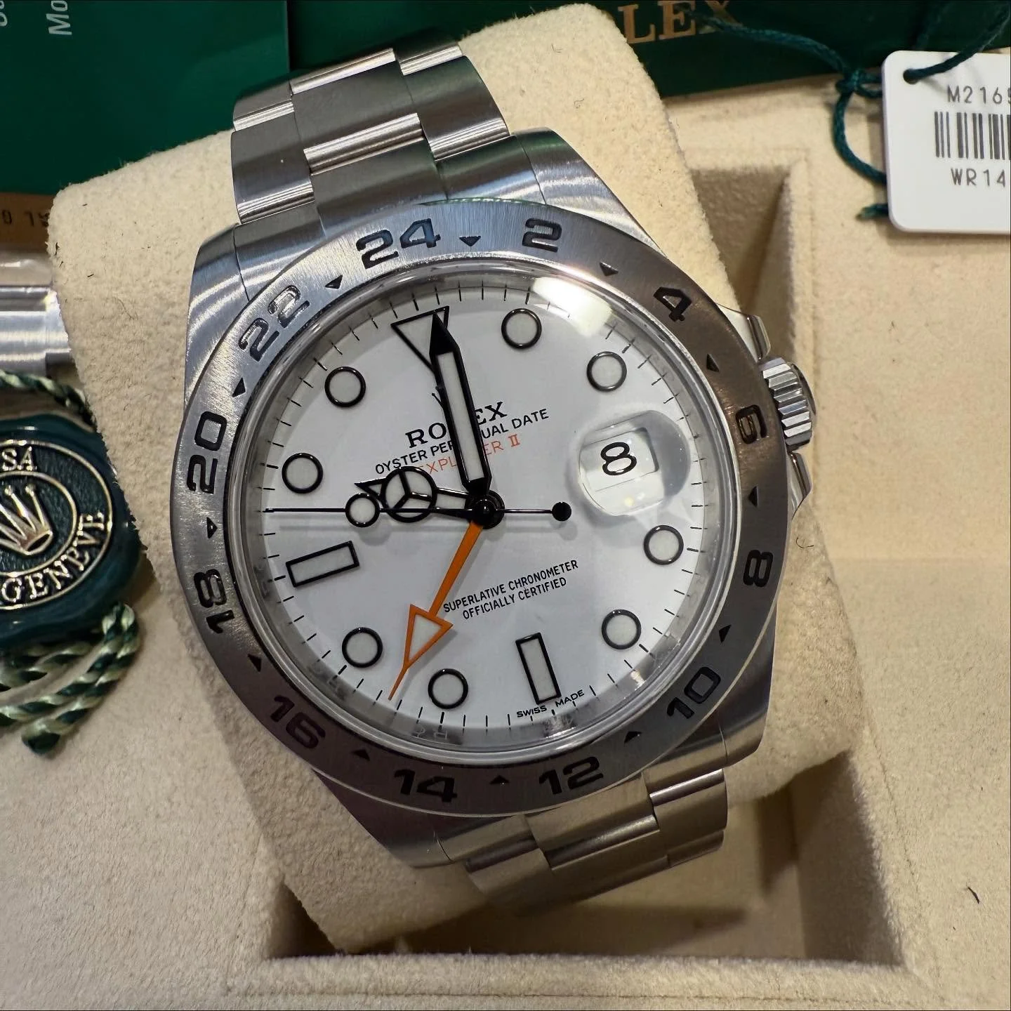 Rolex Explorer II Polar 42mm
Ref: 216570
Includes: Full set with big box
Condition: Good preowned condition
Price: $10,250 + shipping

Please DM to purchase or mark sold on this post for 1st dibs. This is priced well under comps with no room for nego