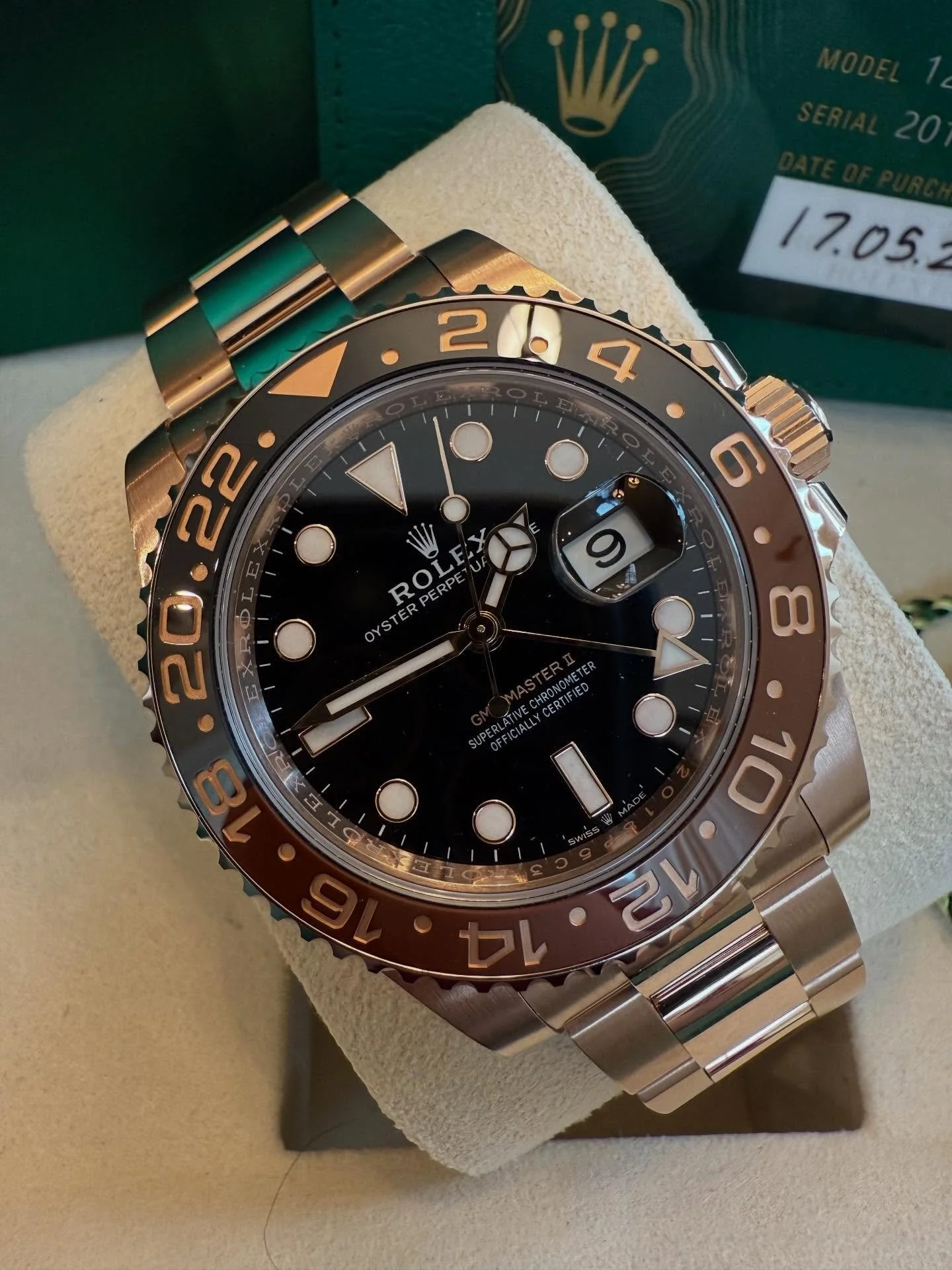 2025 Rolex Rootbeer
Ref: 126715chnr 
Condition: Excellent see pictures
Includes: Full set nowt
Price : 44,950 Shipped

Retail is 50k plus tax - Chrono comps are 49k plus

Pm to purchase