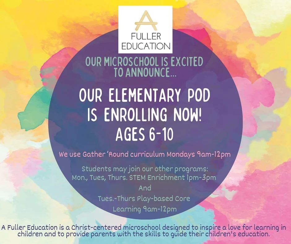 We&rsquo;re so excited to share that our Elementary Pod (ages 6&ndash;10) is up and running! 
With small class sizes, hands-on learning, and a Christ-centered approach, kids get to learn in a way that&rsquo;s engaging, meaningful, and personal. We lo