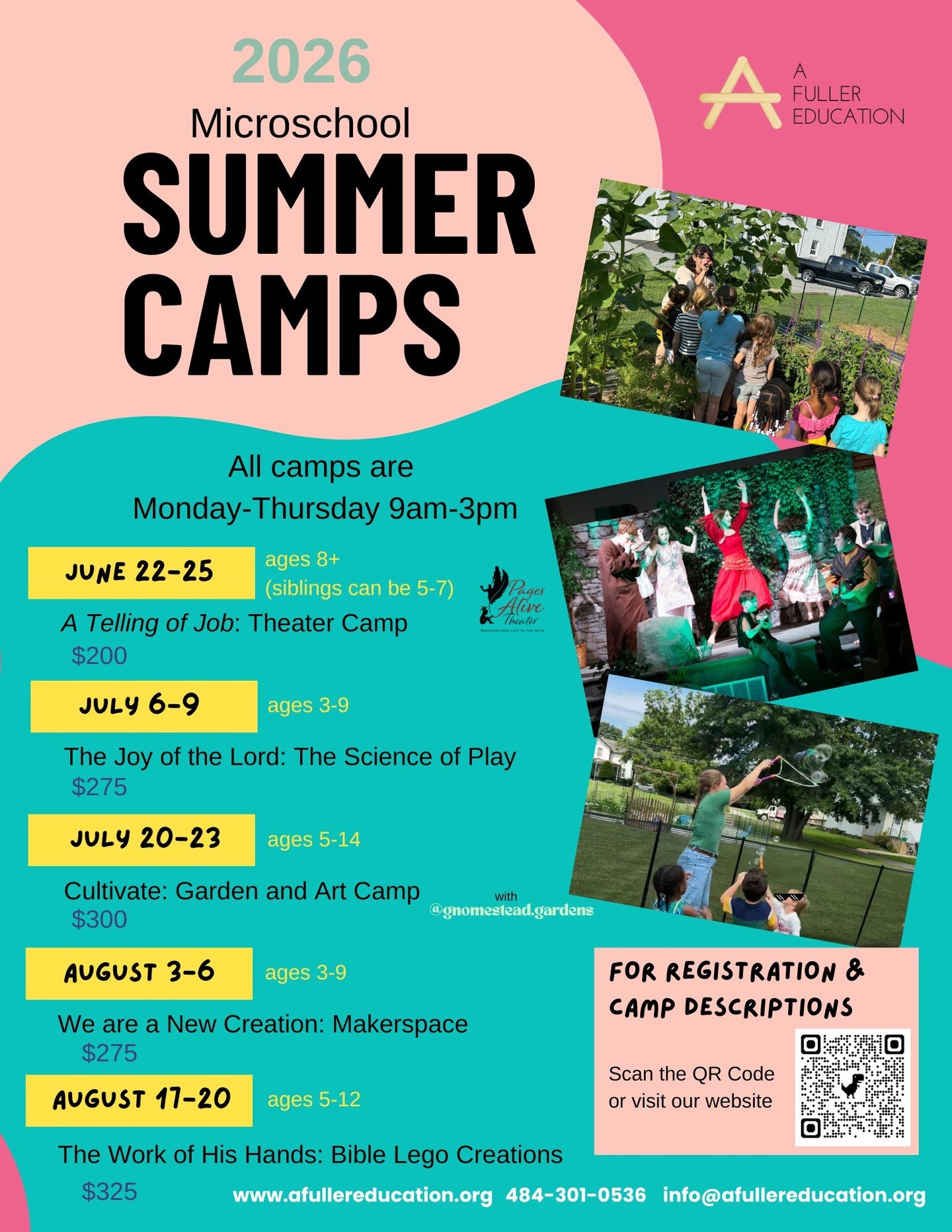 Summer Camp registration is live! 

We&rsquo;re bringing the book of Job to the stage 🎭, building our own games while learning that the joy of the Lord is our strength, turning trash into treasure ♻️, getting our hands dirty in a garden and art camp
