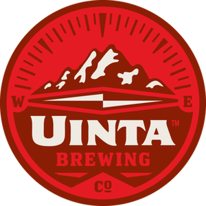 Uinta Brewing logo featuring a mountain landscape inside a red compass shape with directional indicators.