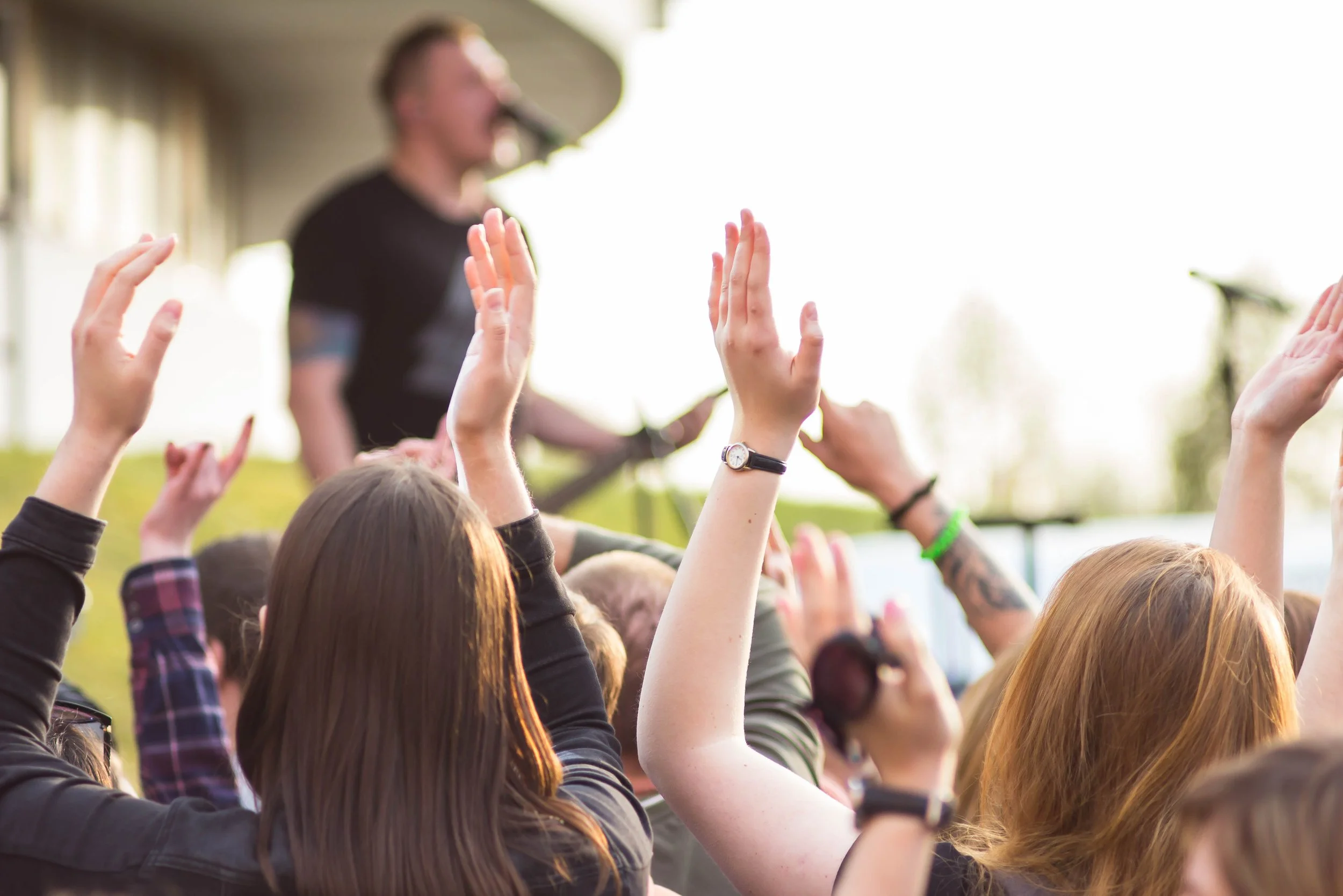 Fans enjoying an outdoor concert.