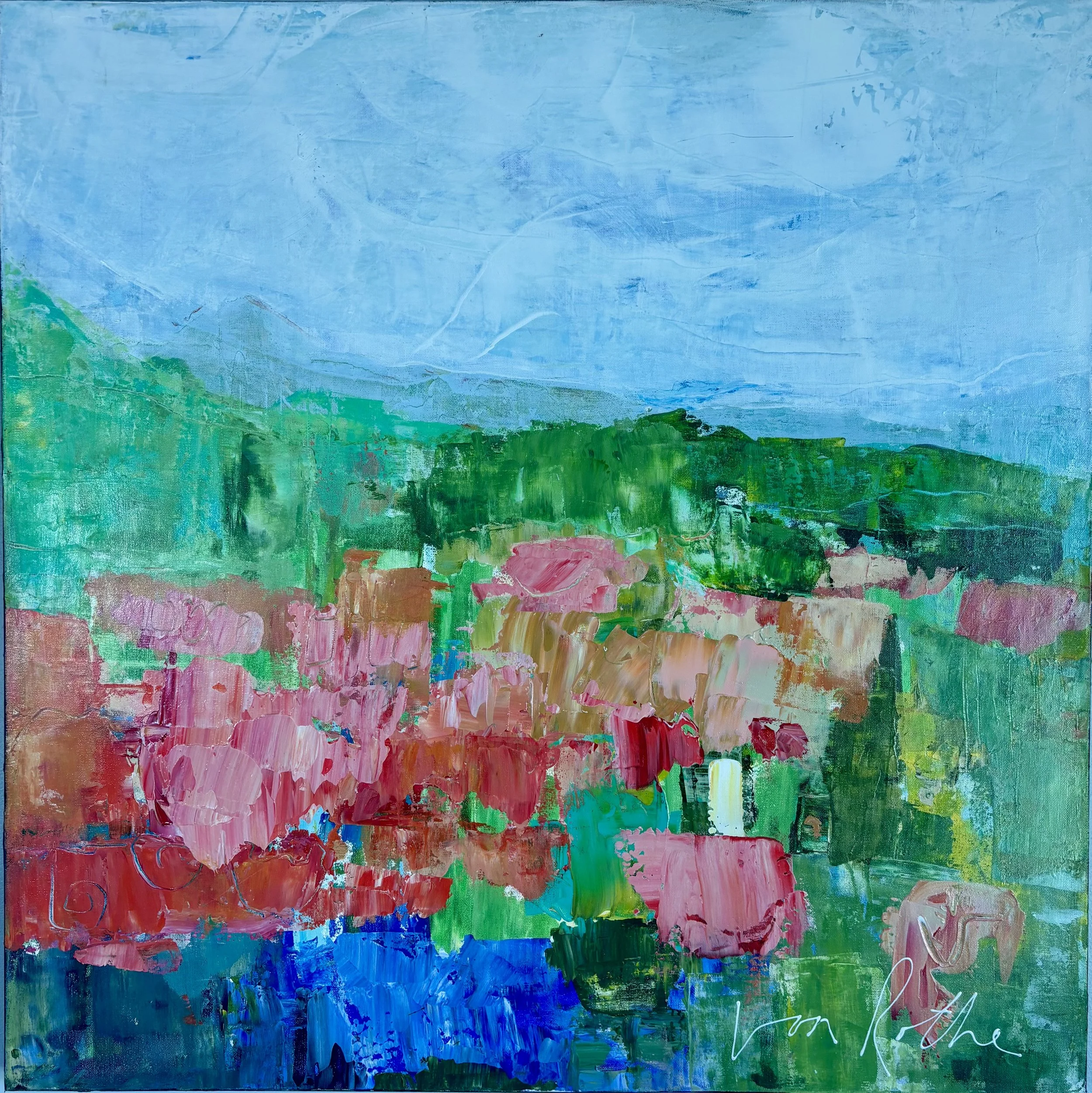 Sherry Elshaug | Wasatch Budding | 36X36 Gouache, Acrylic, Oil & Pastel | $2565