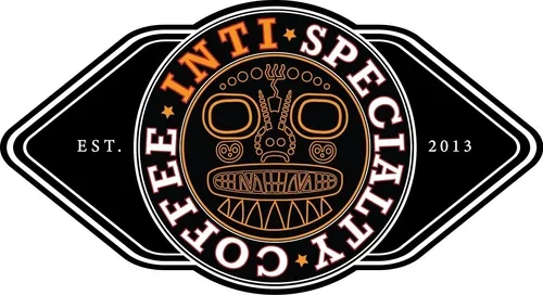 Logo for Init Specialty Coffee, established in 2013, featuring a stylized tribal mask surrounded by text.