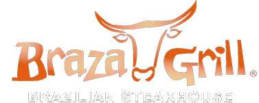 Logo for Brazza Grill, a Brazilian steakhouse, featuring a stylized bull's head with horns above the name.