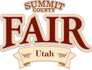 Logo for Summit County Utah Fair with the word 'FAIR' prominently displayed and 'Summit County Utah' above and below.