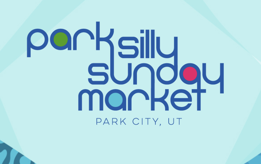 Logo for Silly Sunday Market in Park City, Utah, featuring playful font with colored dots on the 'a' and 'o'.