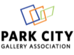 A logo with text, Park City Gallery Association