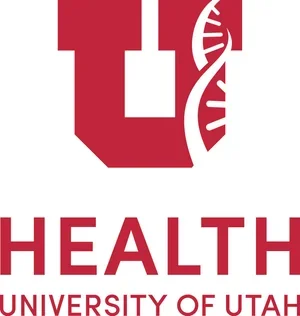 Logo of the University of Utah Health with a stylized U and a DNA strand.