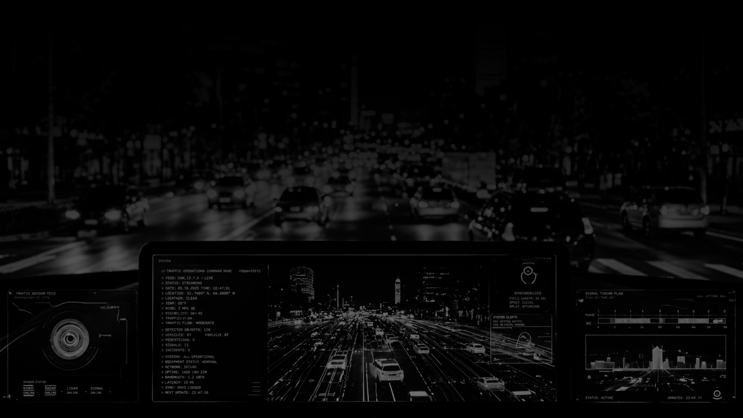 Futuristic digital network with glowing circuit lines, geometric shapes, and a virtual structure, symbolizing technology and connectivity.