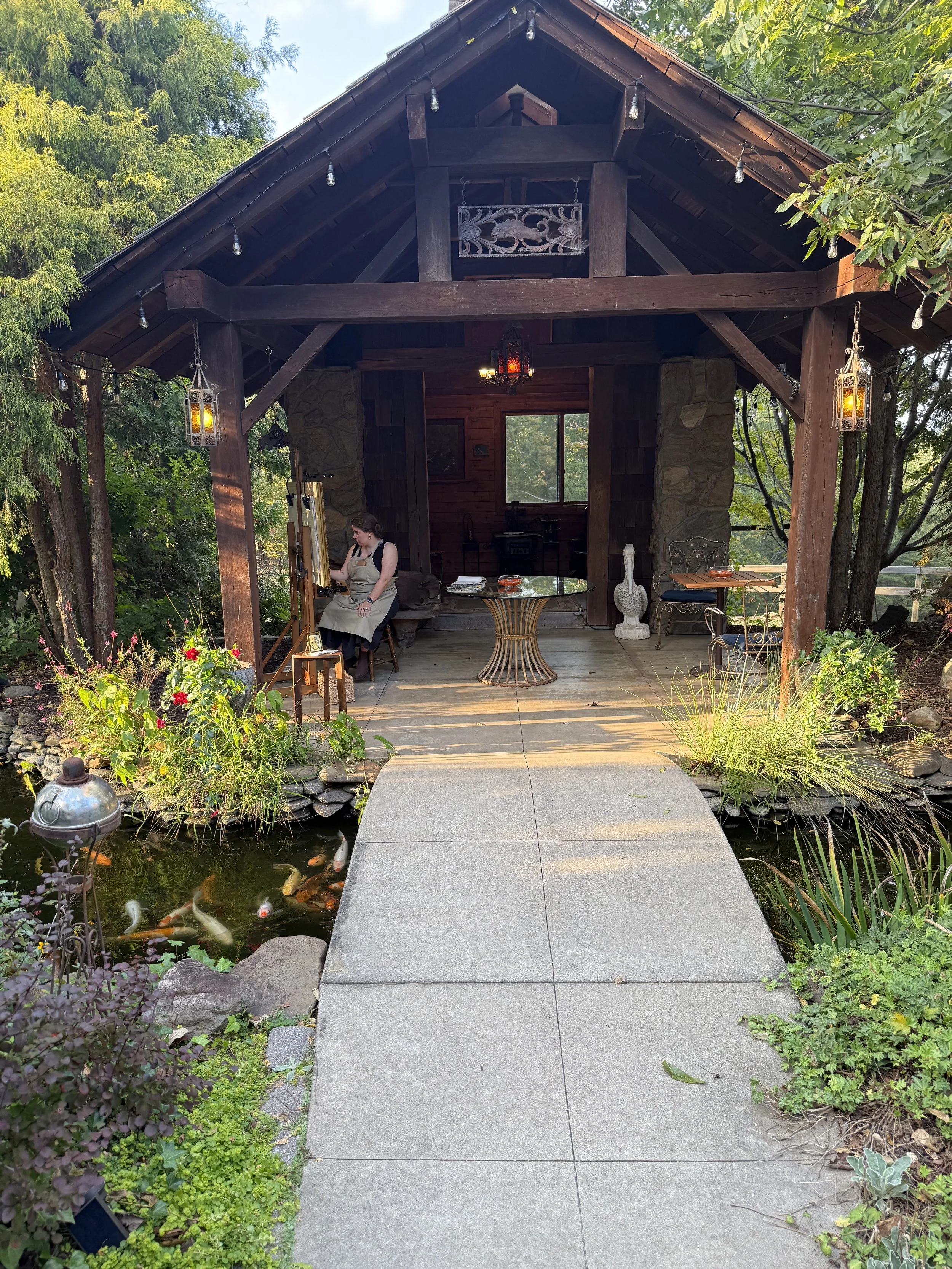 I loved my little pagoda to paint in during their wedding