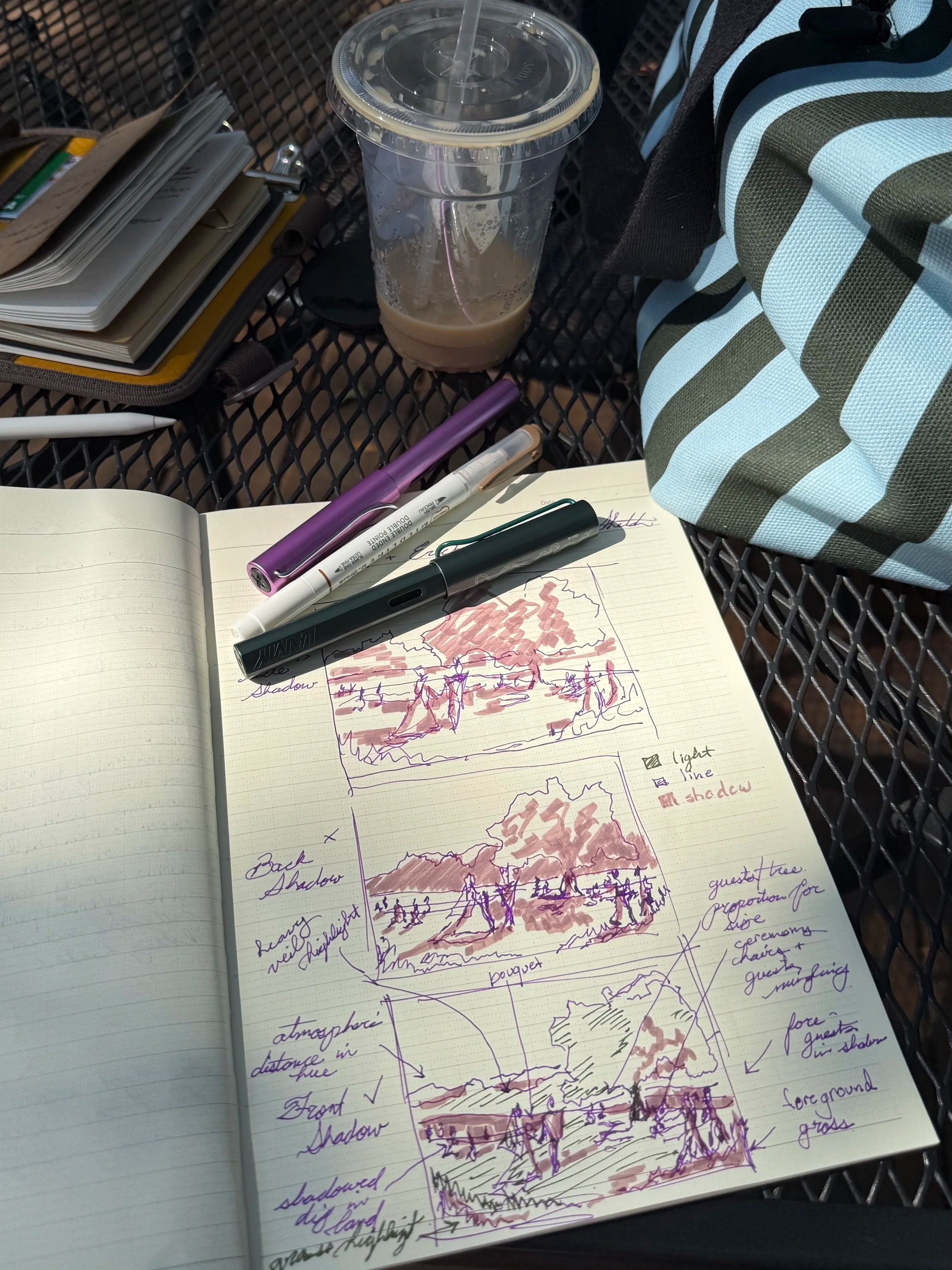 I experimented a lot with shadow direction for this painting so I could really achieve the right feel for the final piece