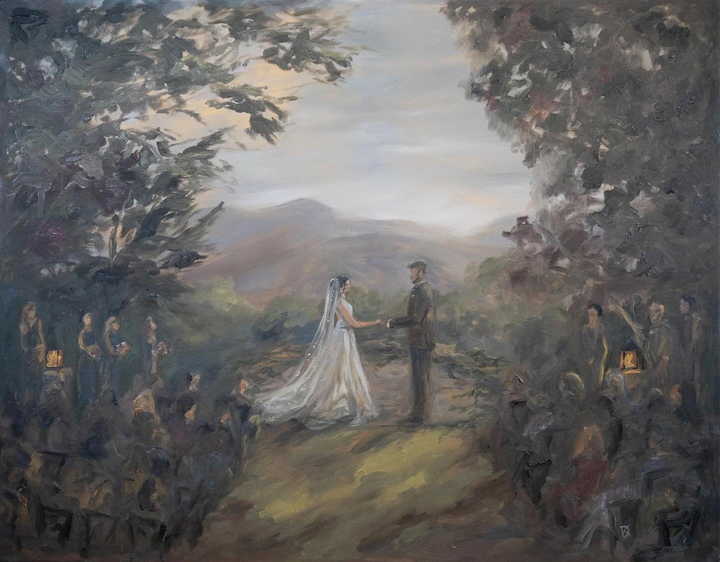 I think my favorite part of this ceremony was the beautiful and emotional readings they had their friends do from all kinds of literature&hellip; my favorite was a quote from Dumas. 

#livepainter #weddingpainter #greenville #artist #impressionist