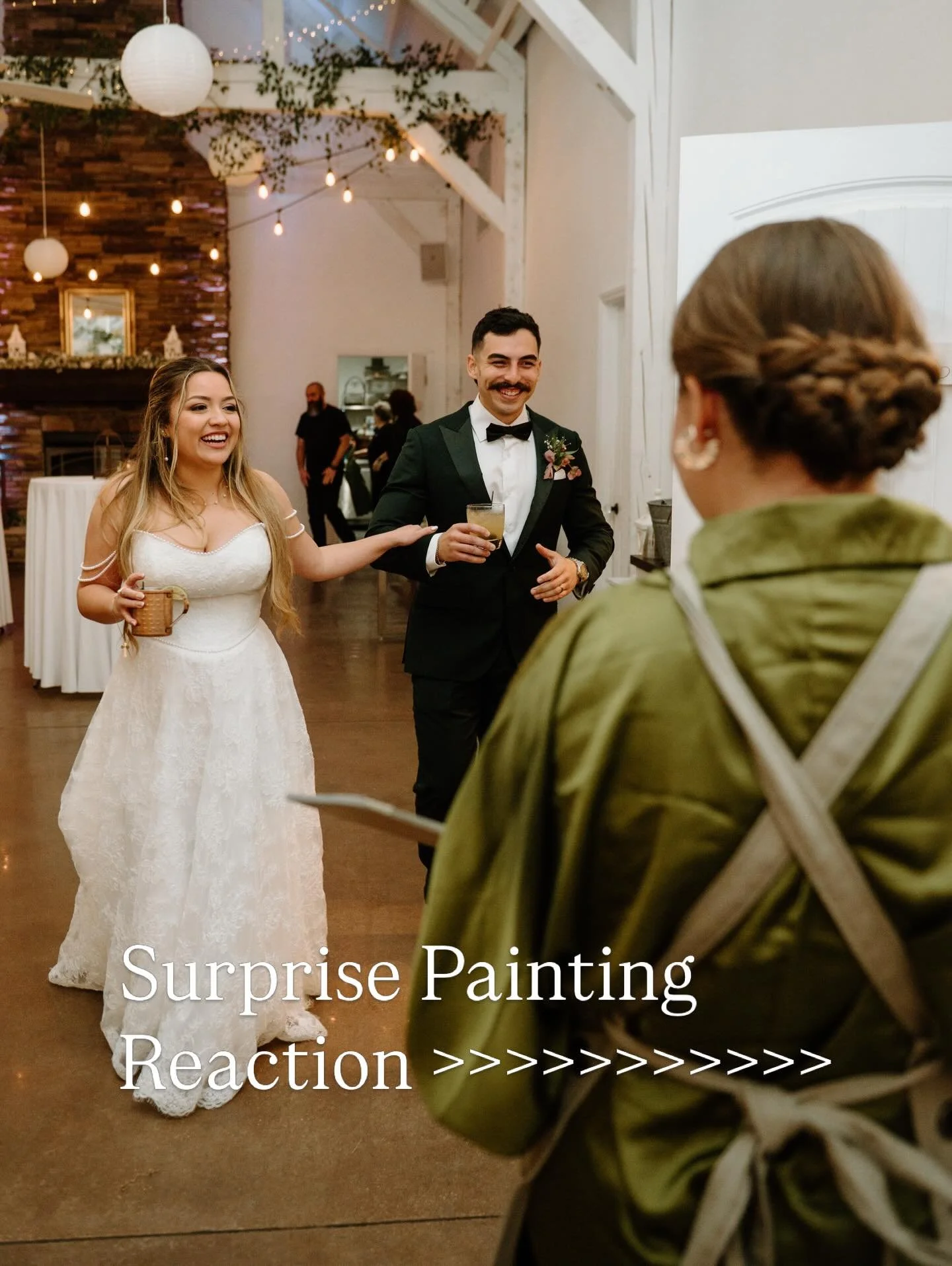 The groom wanted to surprise his bride with a live painting at the reception, so I snuck up to their ceremony  location at Glassy Chapel to make some sketches and snap some reference photos. 

(Every time a guest would walk by I would hide my sketchb