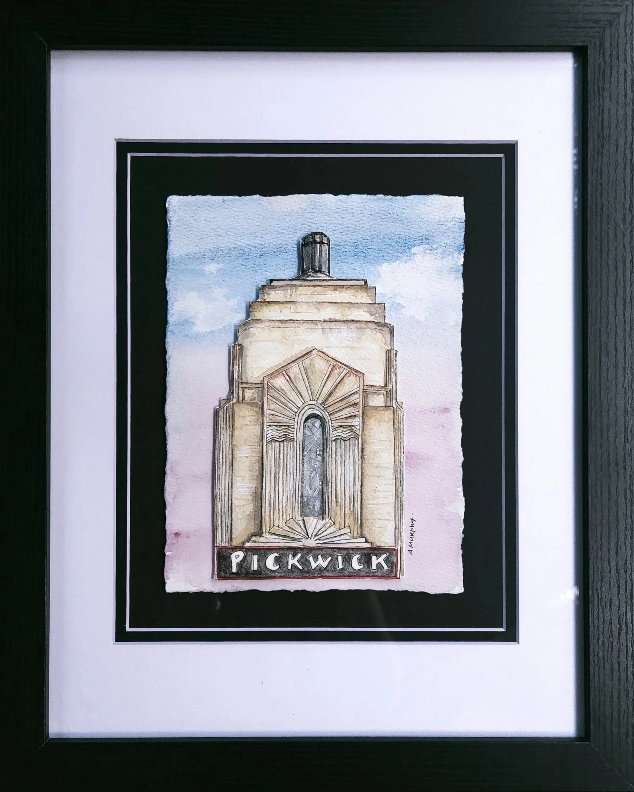 Pickwick, 5x7 art, matted in 8x10 frame, $95